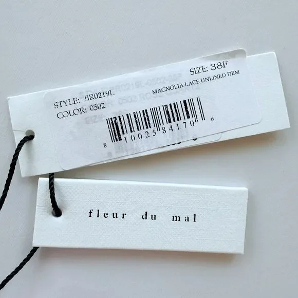 NWT Fleur du Mal Magnolia Lace Unlined Demi Bra in Lilac Purple Size 38F - Picture 10 of 14